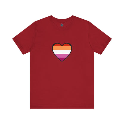 Lesbian Pride Flag Heart T-Shirt – Bold LGBTQ+ Graphic Tee - WhimSpin - https://whimspin.com