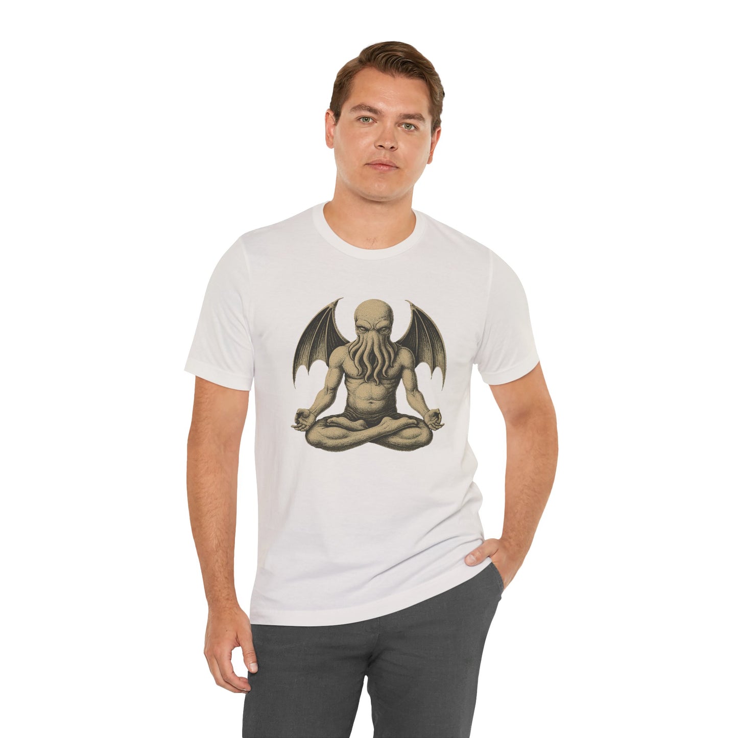 Meditating Cthulhu Shirt – Unisex Mythos Tee for Sci-Fi & Festival Fans