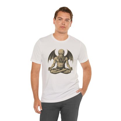 Meditating Cthulhu Shirt – Unisex Mythos Tee for Sci-Fi & Festival Fans