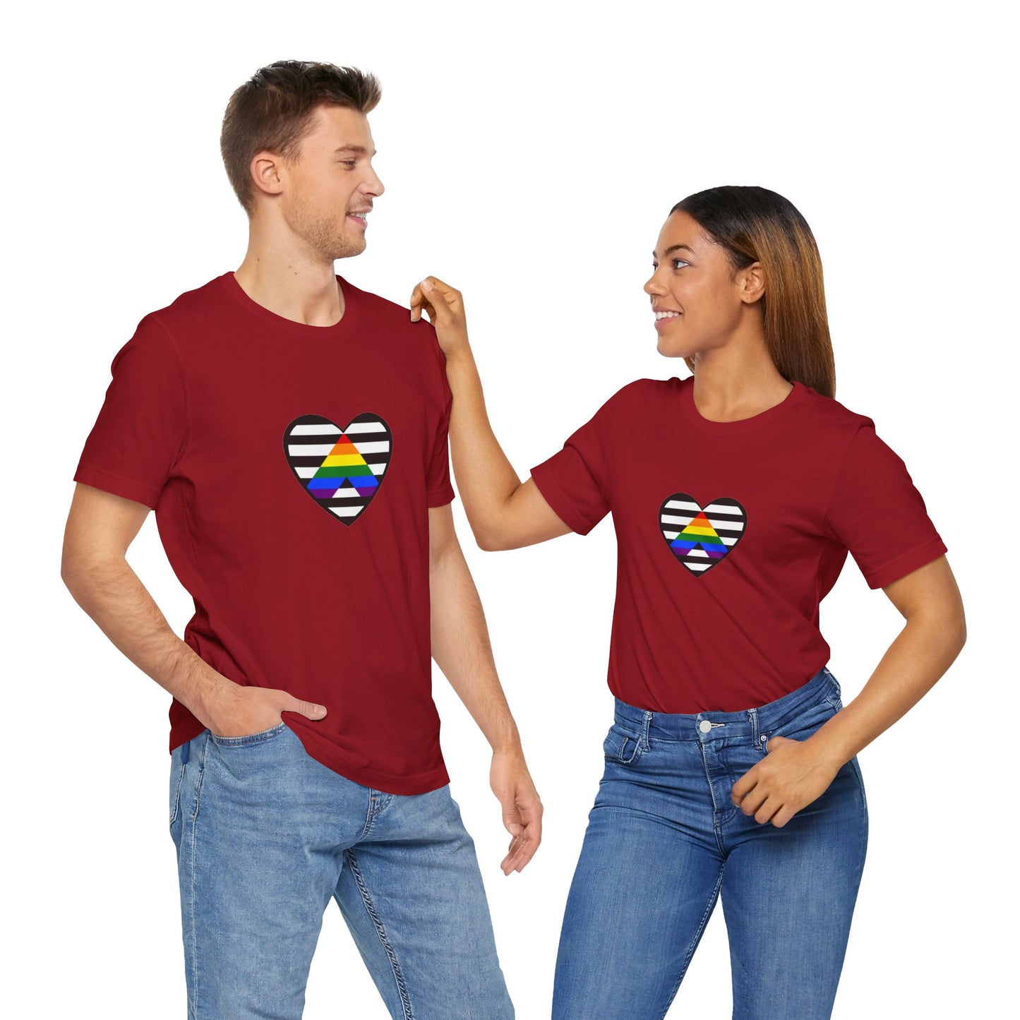 Ally Pride Flag Heart T-Shirt – Subtle LGBTQ+ Support Tee