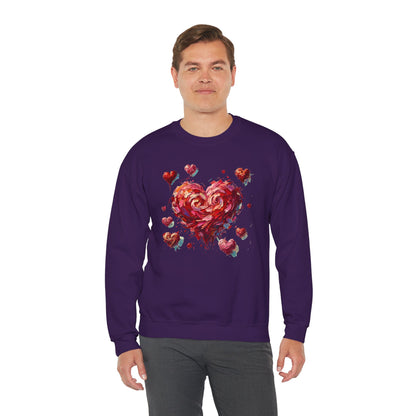 Impressionistic Heart Sweatshirt – Painterly Valentine's Day Art Pullover