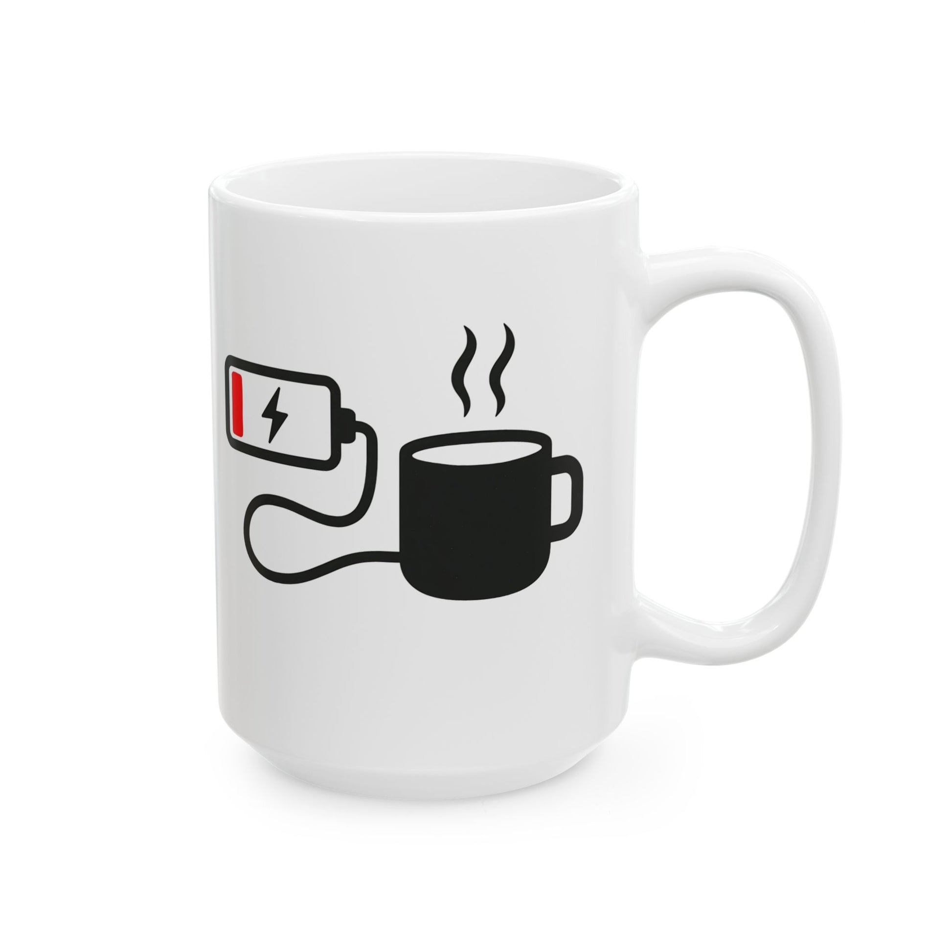 Low Battery Need Coffee Mug – Funny Ceramic Coffee Cup | 11oz & 15oz Sizes | Dishwasher & Microwave Safe - WhimSpin