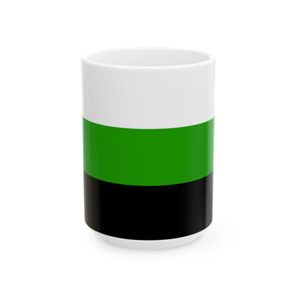 Neutrois Pride Flag Cup – White, Green & Black LGBTQ+ Ceramic Mug
