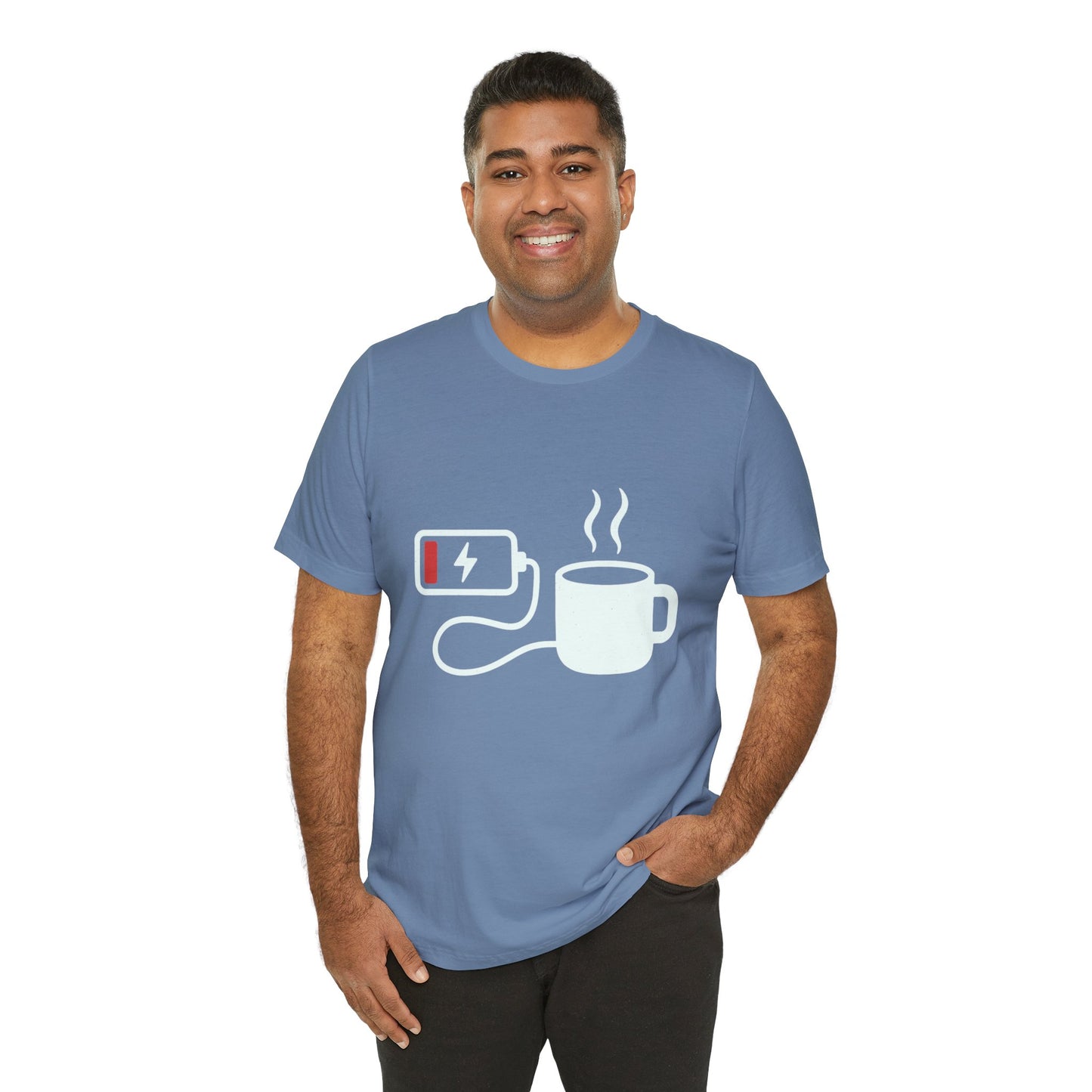 Low Battery Need Coffee Tee – Funny Caffeine Graphic T-Shirt