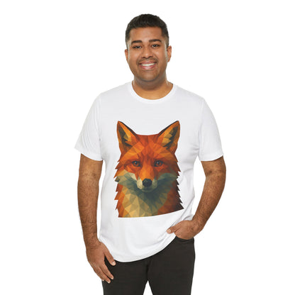 Geometric Fox T-Shirt – Polygon Animal Tee with Nature Vibes - WhimSpin - https://whimspin.com