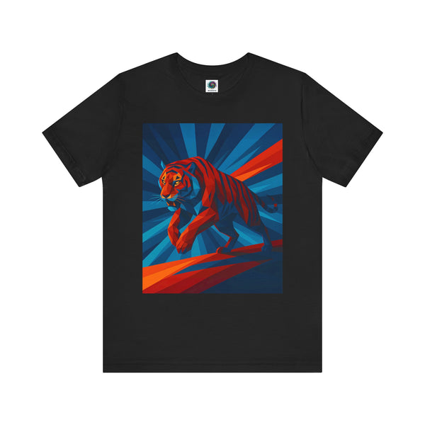 Geometric Tiger T-Shirt – Bold Jungle Animal Tee in Abstract Style - WhimSpin - https://whimspin.com