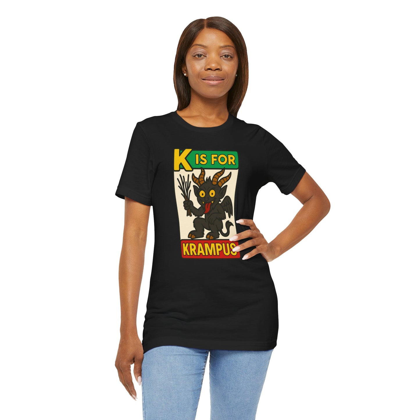 Krampus Alphabet Tee - "K is for Krampus" Holiday Graphic T-Shirt