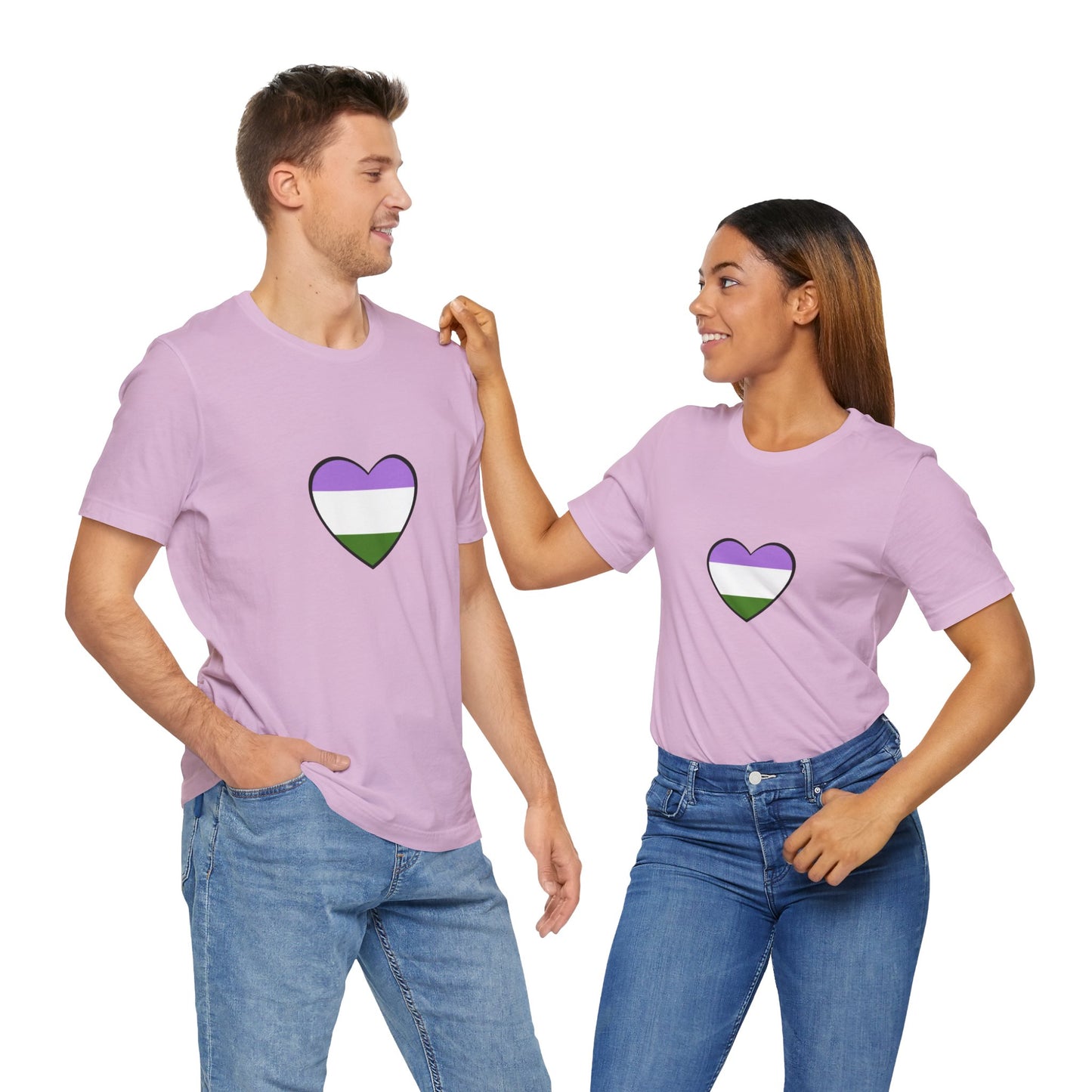 Genderqueer Flag Heart T-Shirt – Unisex LGBTQ+ Graphic Tee