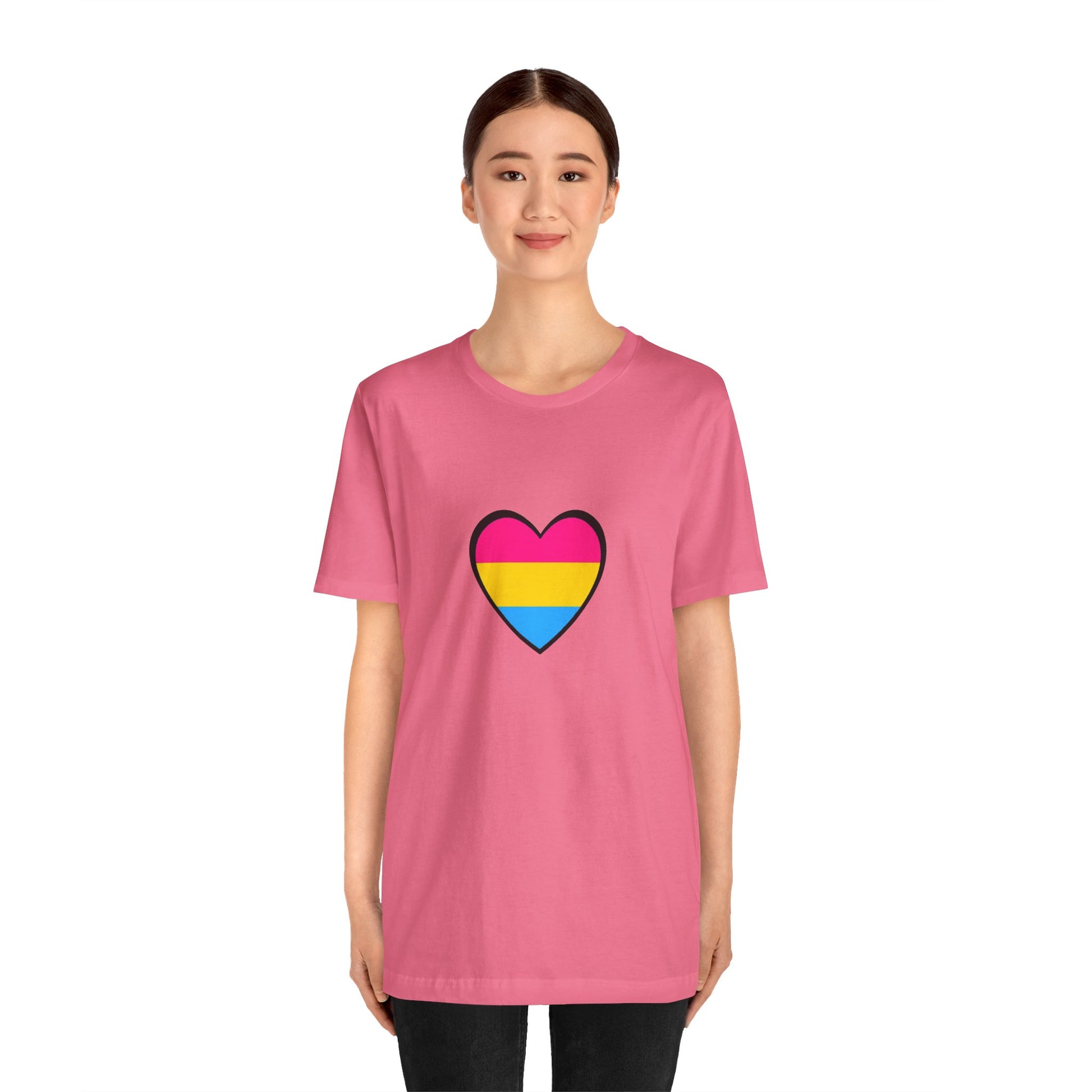 Pansexual Pride Flag Heart Tee – LGBTQ+ Pan Flag Minimalist Shirt - WhimSpin - https://whimspin.com