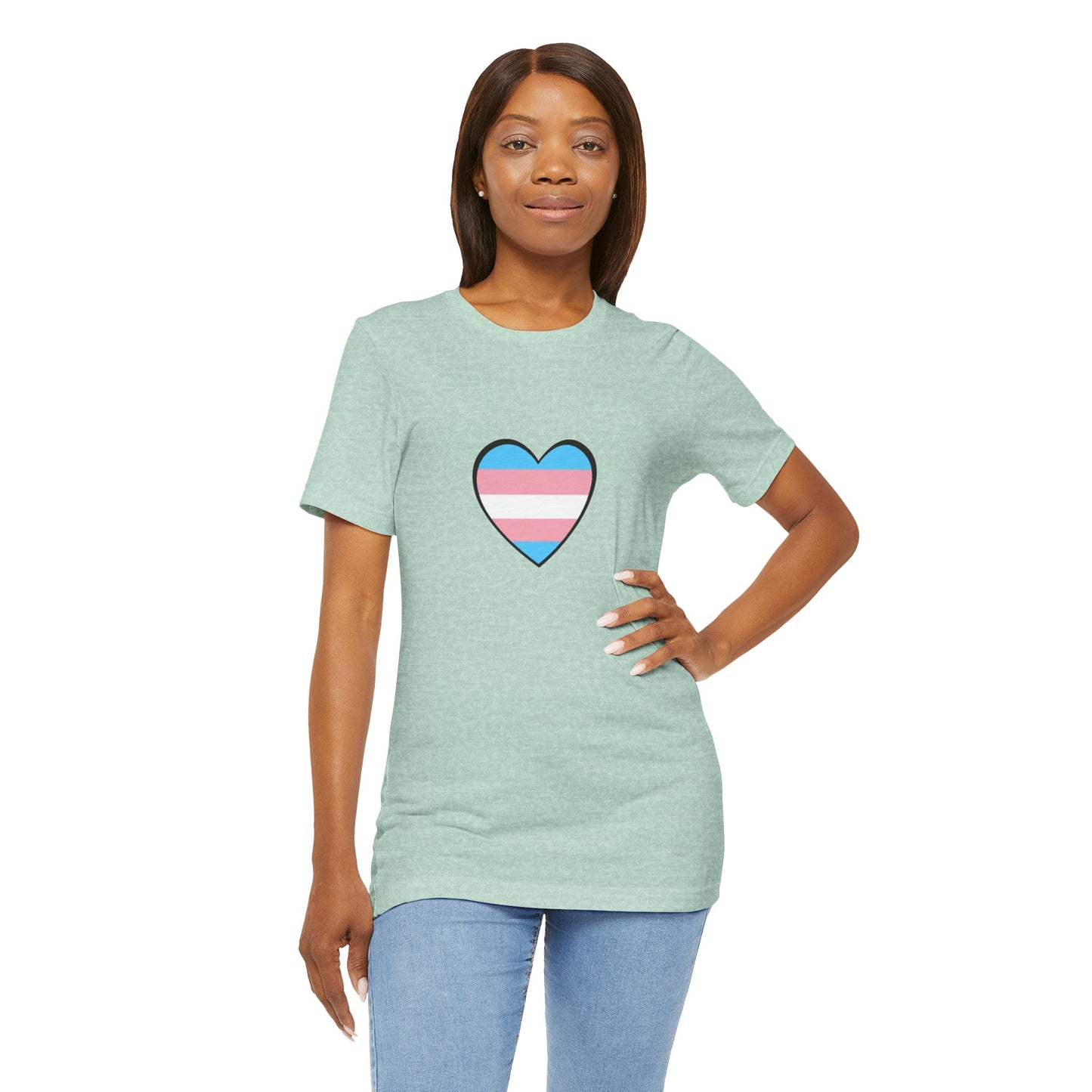 Transgender Flag Heart T-Shirt – LGBTQ+ Trans Flag Graphic Tee