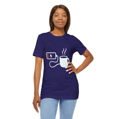 Low Battery Need Coffee Tee – Funny Caffeine Graphic T-Shirt