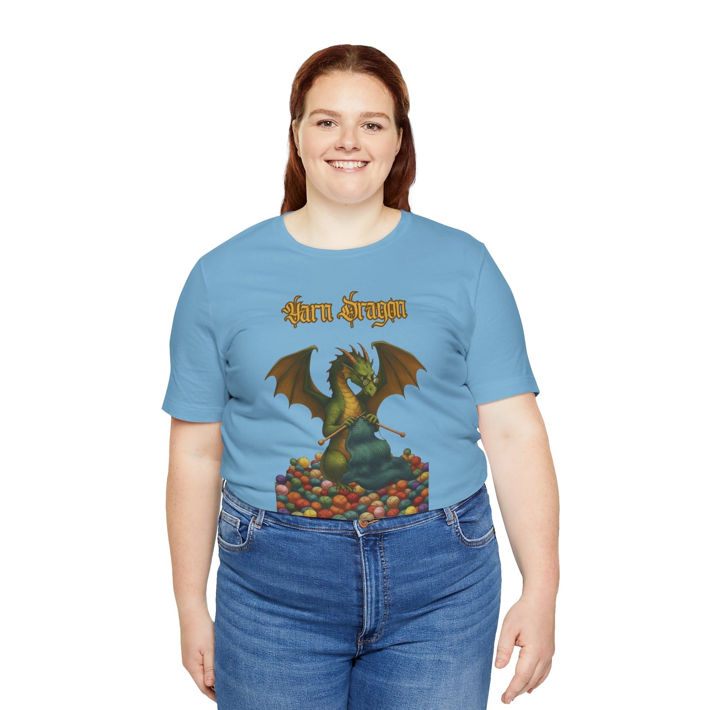 Yarn Dragon T-Shirt – Funny Knitting Dragon Shirt for Yarn Lovers