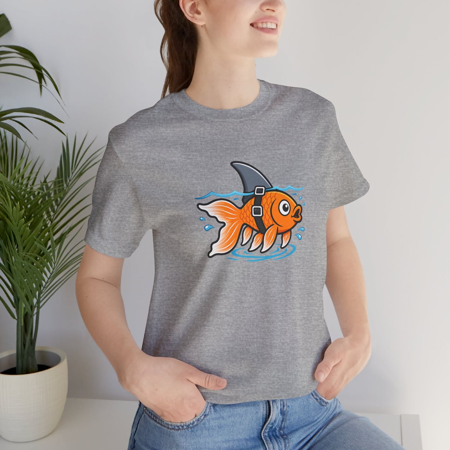 Goldfish Shark T-Shirt – Funny Fish Swimming  Graphic Tee