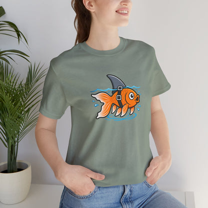 Goldfish Shark T-Shirt – Funny Fish Swimming  Graphic Tee