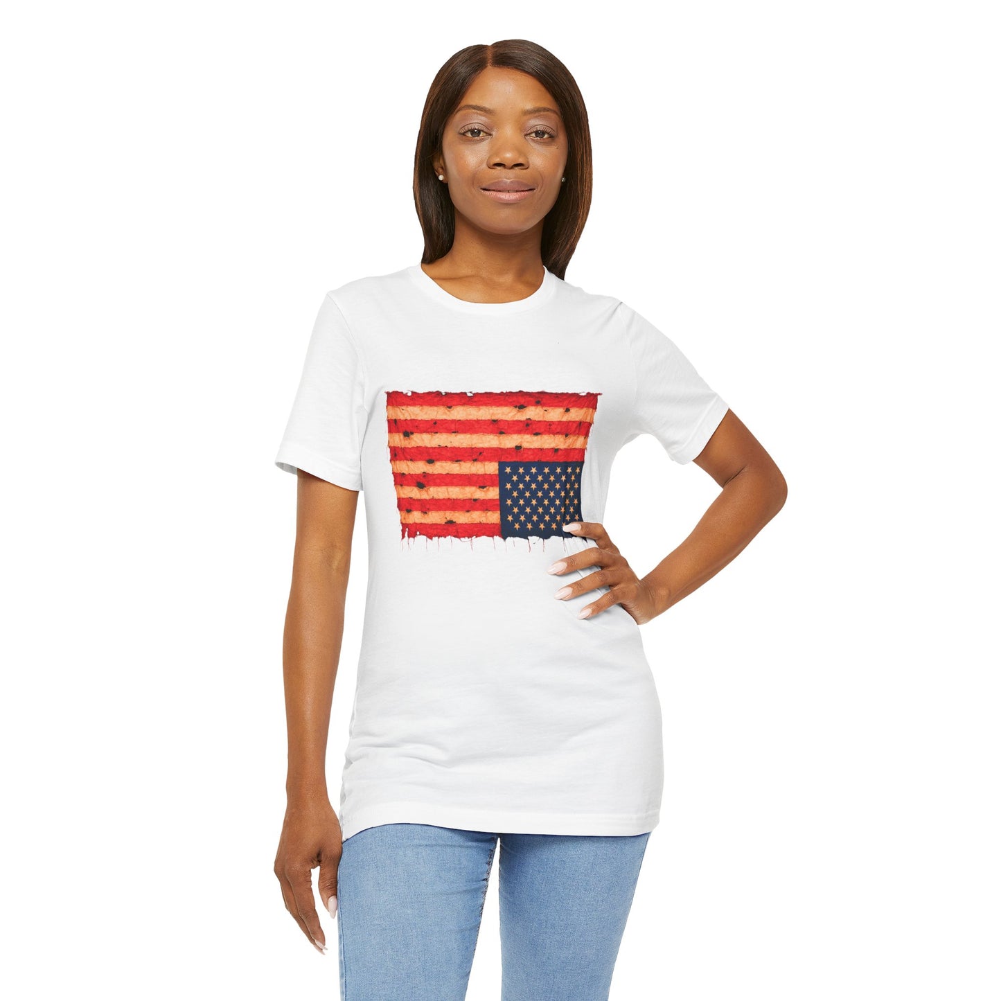 Inverted Flag Distress T-Shirt – Symbolic Upside Down Flag Design