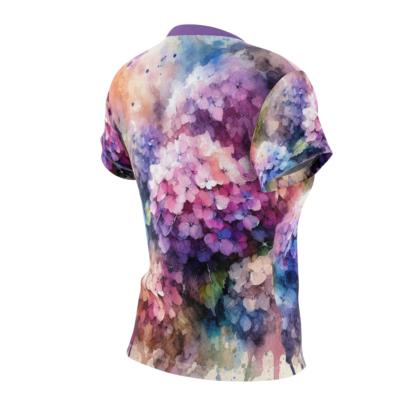 Watercolor Hydrangea T-Shirt – All-Over Botanical Floral Tee