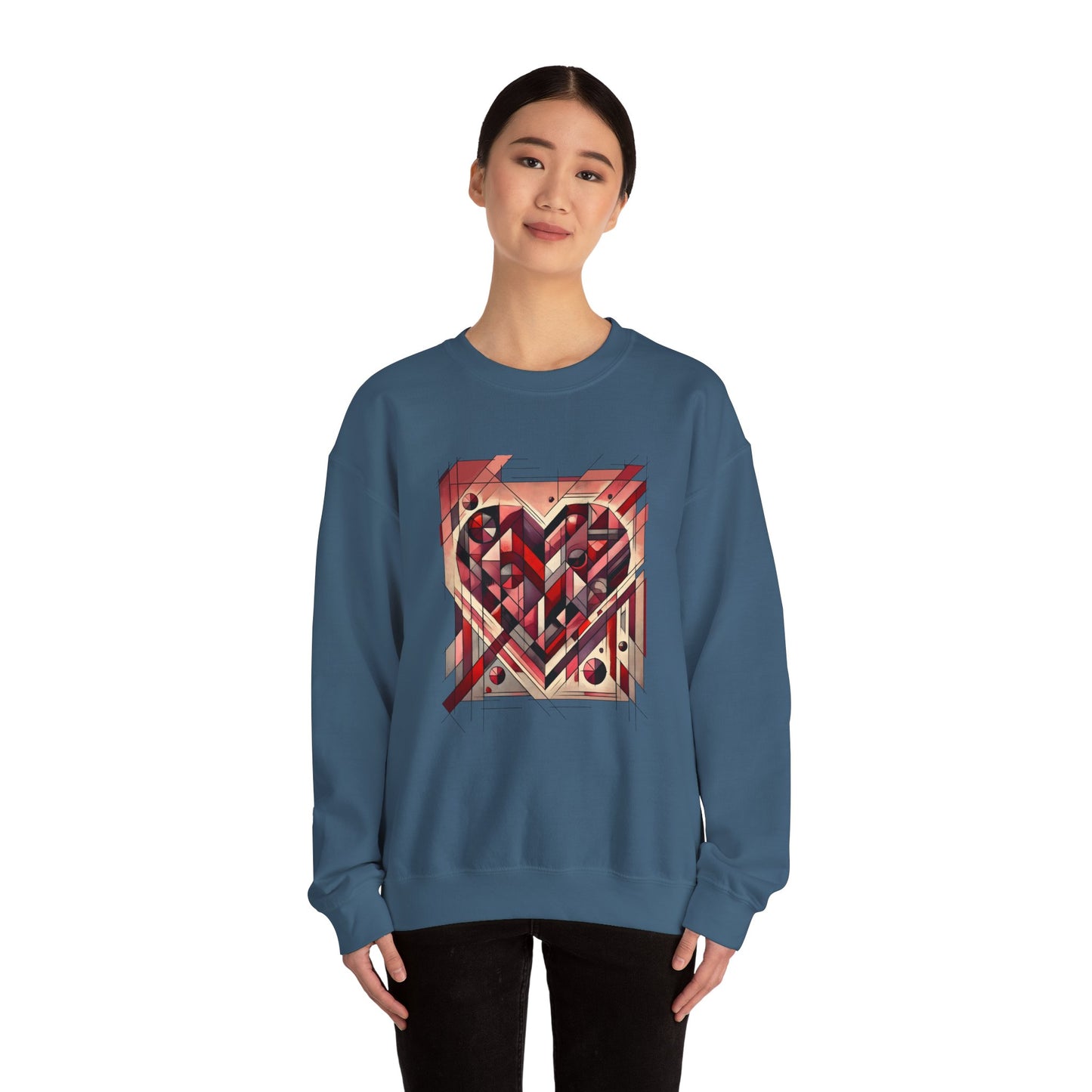 Cubist Heart Sweatshirt – Modern Art Valentine's Day Pullover