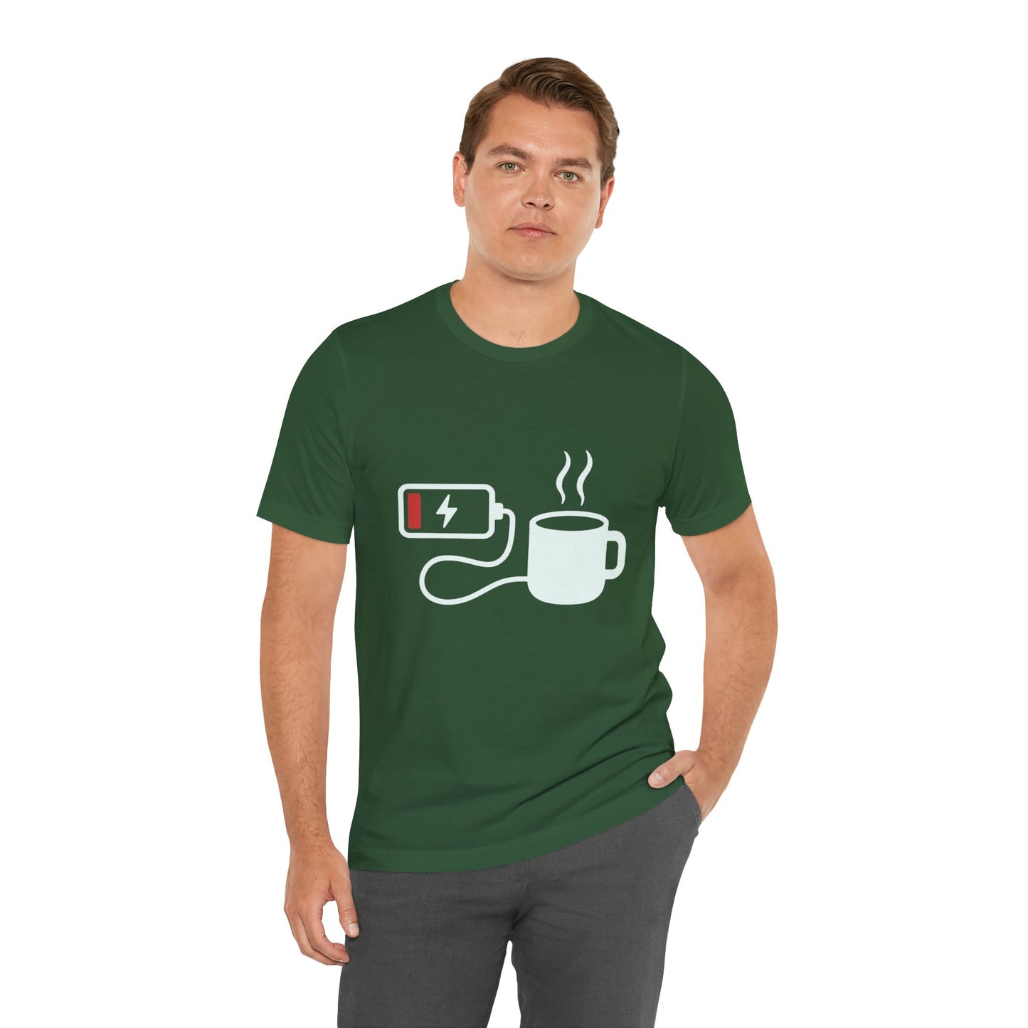 Low Battery Need Coffee Tee – Funny Caffeine Graphic T-Shirt
