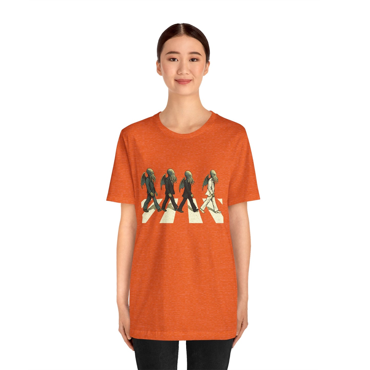 Cthulhu Crossing T-Shirt – Beatles Abbey Road Parody Tee | WhimSpin