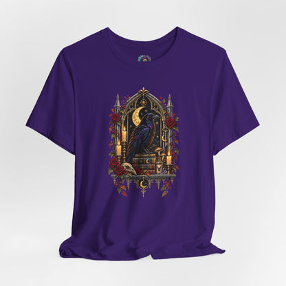 Raven’s Reliquary Tee – Gothic Moonlit Raven T-shirt