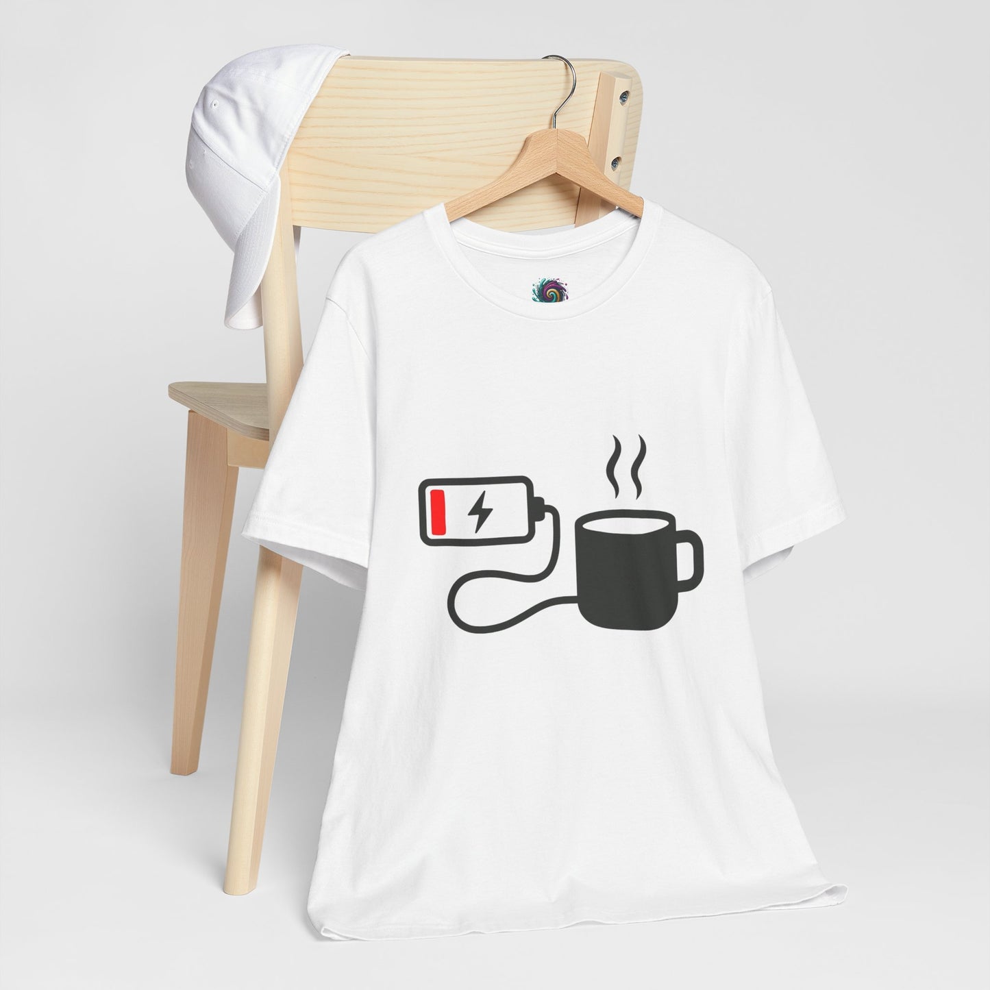 Low Battery Need Coffee Tee – Funny Caffeine Graphic T-Shirt