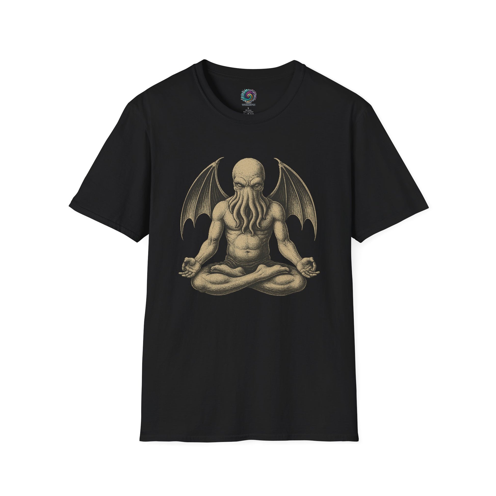 Meditating Cthulhu T-Shirt – Unisex Mythos Tee for Sci-Fi & Festival Fans - WhimSpin - https://whimspin.com