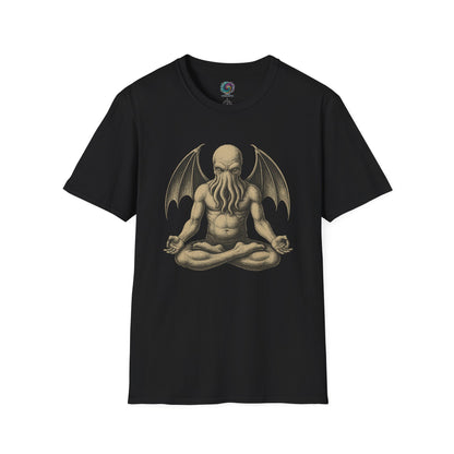 Meditating Cthulhu T-Shirt – Unisex Mythos Tee for Sci-Fi & Festival Fans - WhimSpin - https://whimspin.com