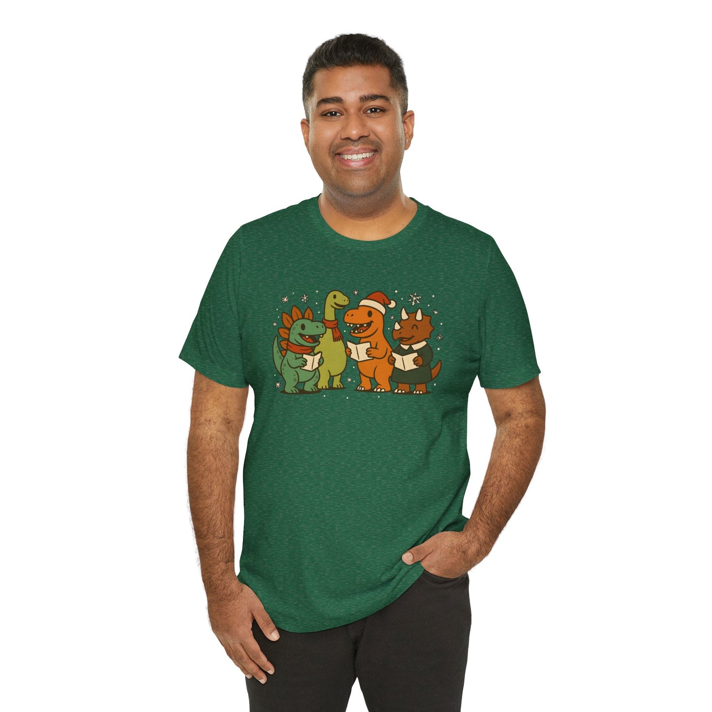 Dinosaur Carolers T-Shirt – Cute Dino Christmas Singing Tee