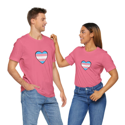 Transgender Flag Heart T-Shirt – LGBTQ+ Trans Flag Graphic Tee