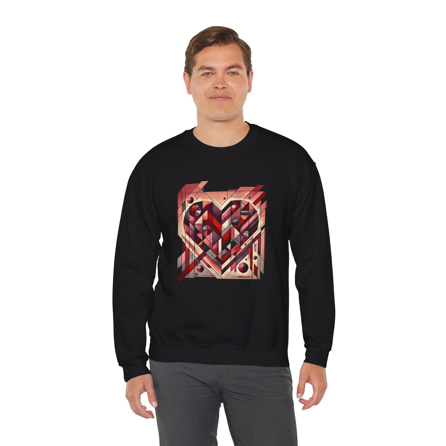 Cubist Heart Sweatshirt – Modern Art Valentine's Day Pullover