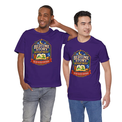 Bedtime Story Department T-Shirt – Read-Aloud Parent Tee