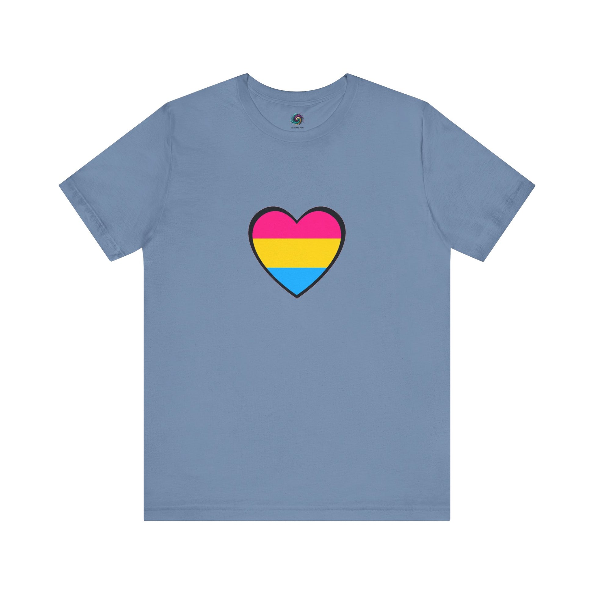 Pansexual Pride Flag Heart Tee – LGBTQ+ Pan Flag Minimalist Shirt - WhimSpin - https://whimspin.com