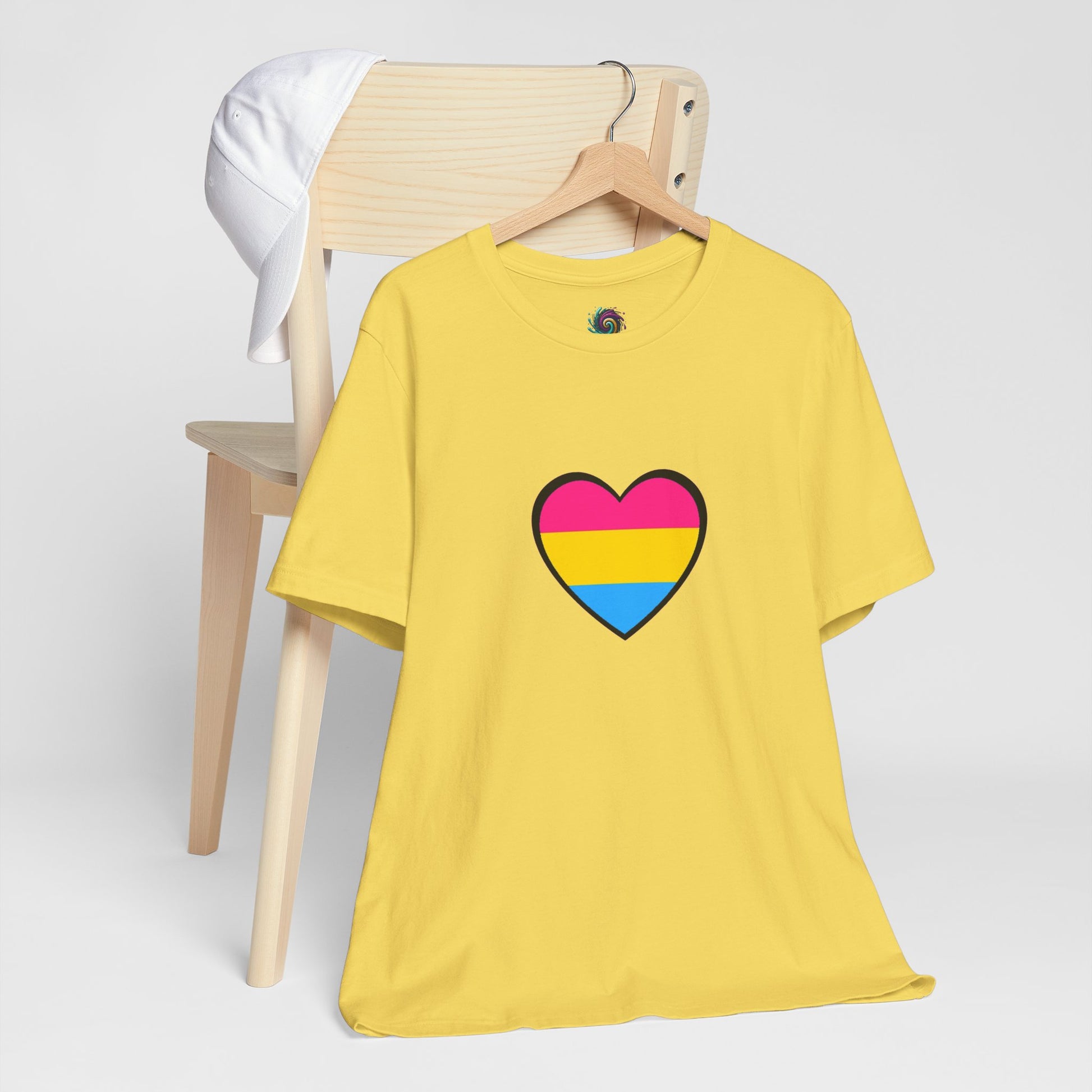 Pansexual Pride Flag Heart Tee – LGBTQ+ Pan Flag Minimalist Shirt - WhimSpin - https://whimspin.com