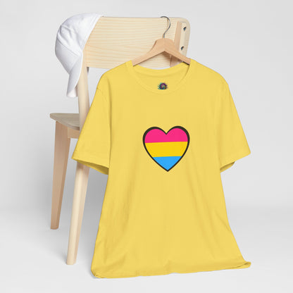 Pansexual Pride Flag Heart Tee – LGBTQ+ Pan Flag Minimalist Shirt - WhimSpin - https://whimspin.com