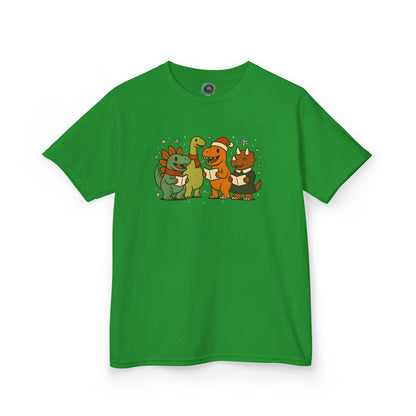 Dinosaur Carolers Kids’ T-Shirt – Cute Singing Dino Christmas Tee