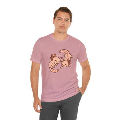 Kawaii Axolotl T-Shirt – Cute Tee with Smiling Axolotls - WhimSpin - https://whimspin.com