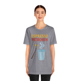 Heather gray t-shirt with “ESPRESSO PATRONUM” print and coffee cup graphic