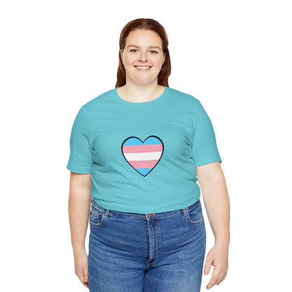 Transgender Flag Heart T-Shirt – LGBTQ+ Trans Flag Graphic Tee
