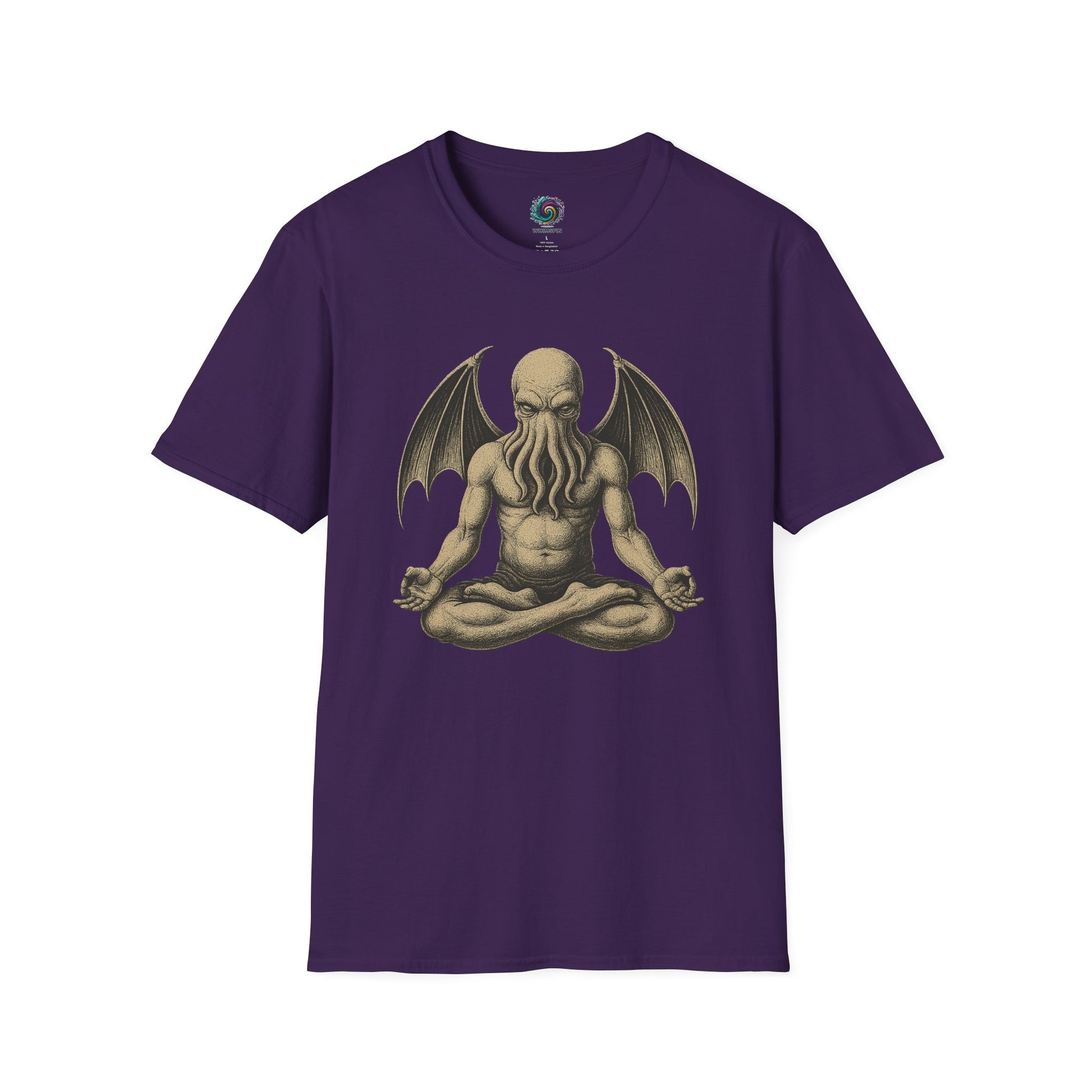 Meditating Cthulhu T-Shirt – Unisex Mythos Tee for Sci-Fi & Festival Fans - WhimSpin - https://whimspin.com