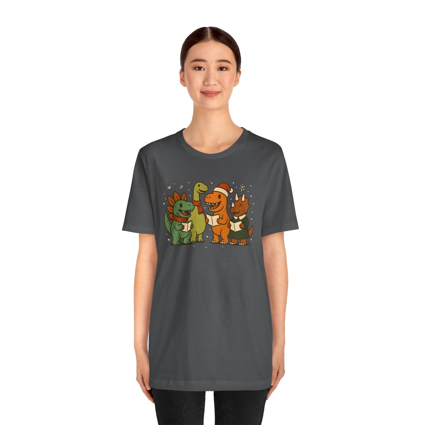 Dinosaur Carolers T-Shirt – Cute Dino Christmas Singing Tee