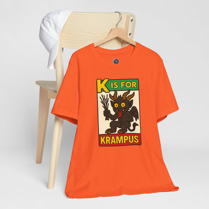 Krampus Alphabet Tee - "K is for Krampus" Holiday Graphic T-Shirt