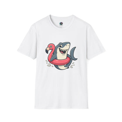 Shark & Flamingo Floatie T-Shirt – Funny Beach & Pool Day Tee
