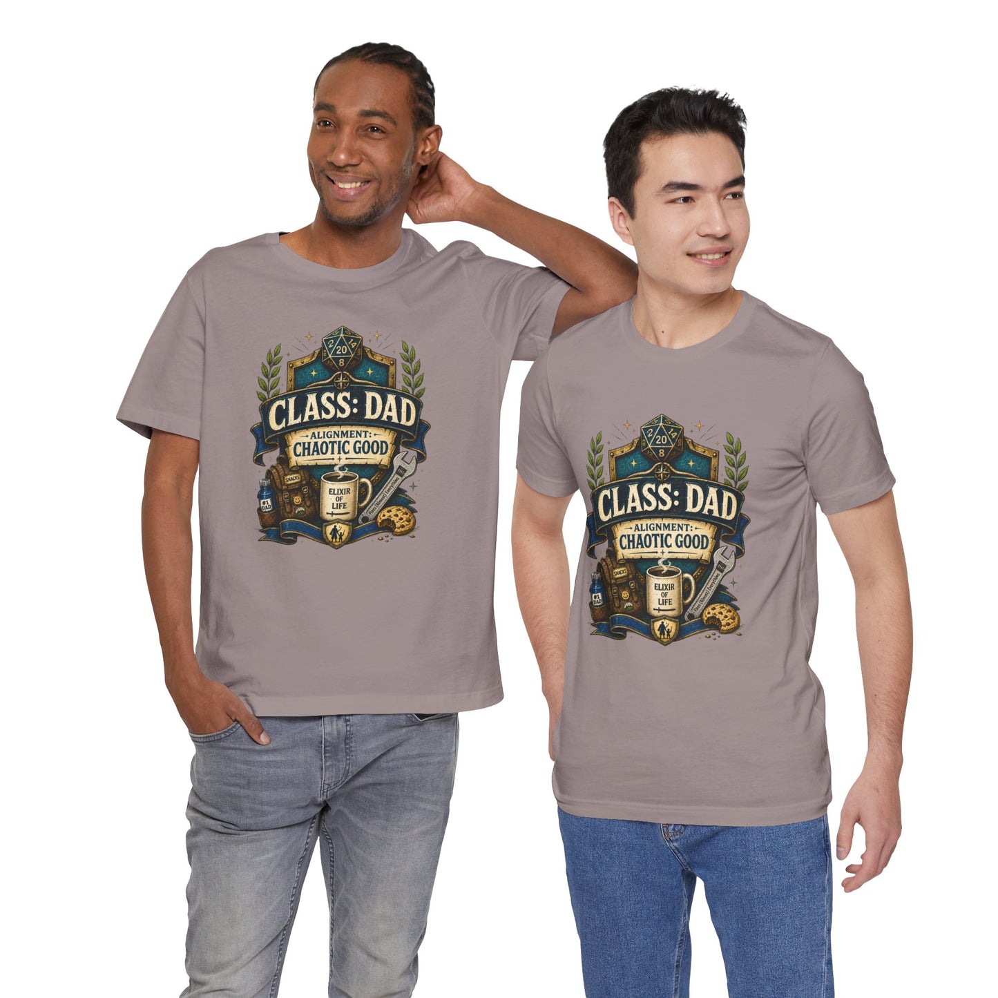 Chaotic Good Dad T-Shirt – RPG Gamer Dad Graphic Tee