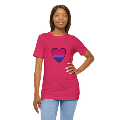 Bisexual Pride Flag T-Shirt – LGBTQ+ Heart Graphic Tee | WhimSpin