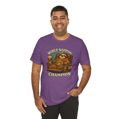 World Napping Champion T-Shirt – Funny Sloth Nap Tee