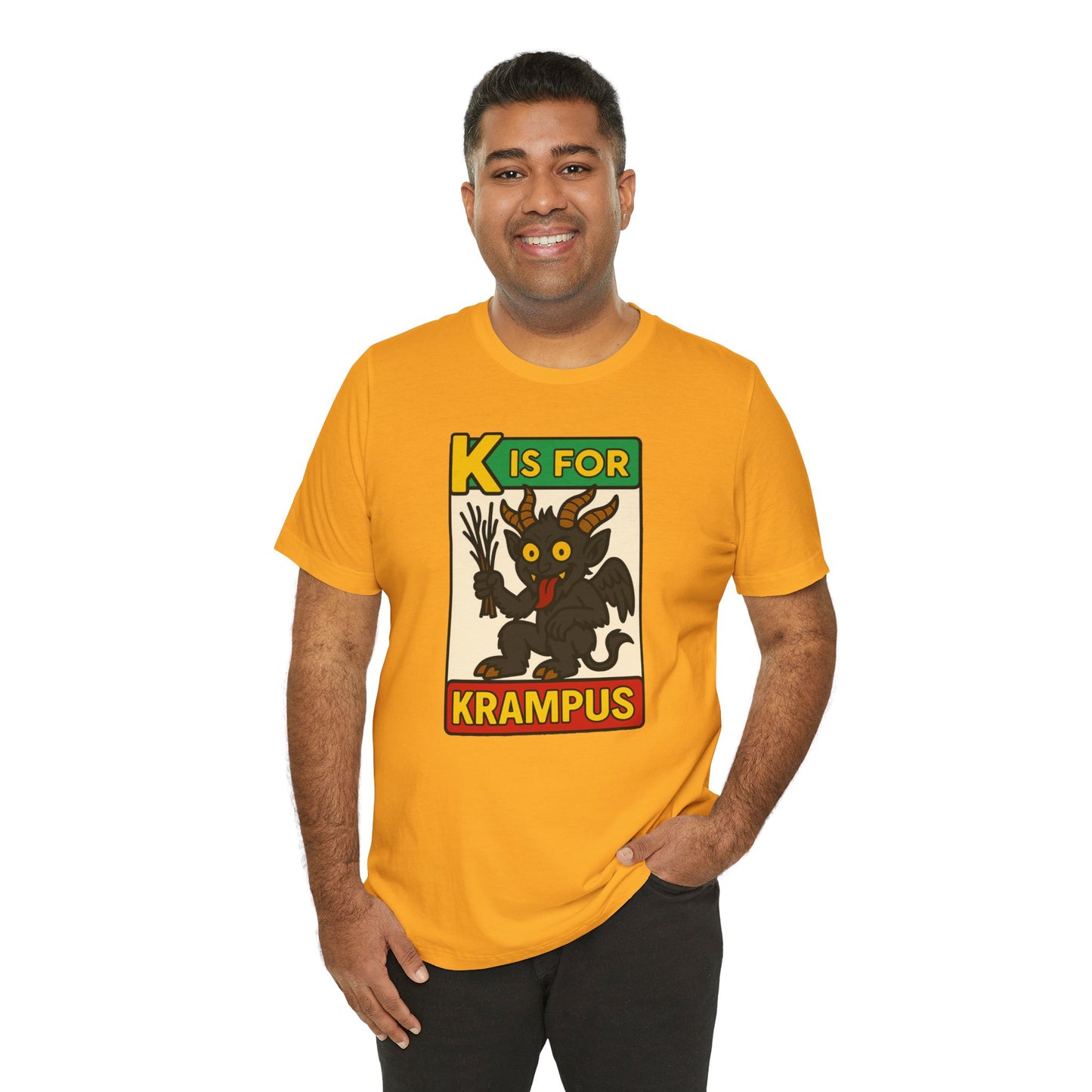Krampus Alphabet Tee - "K is for Krampus" Holiday Graphic T-Shirt