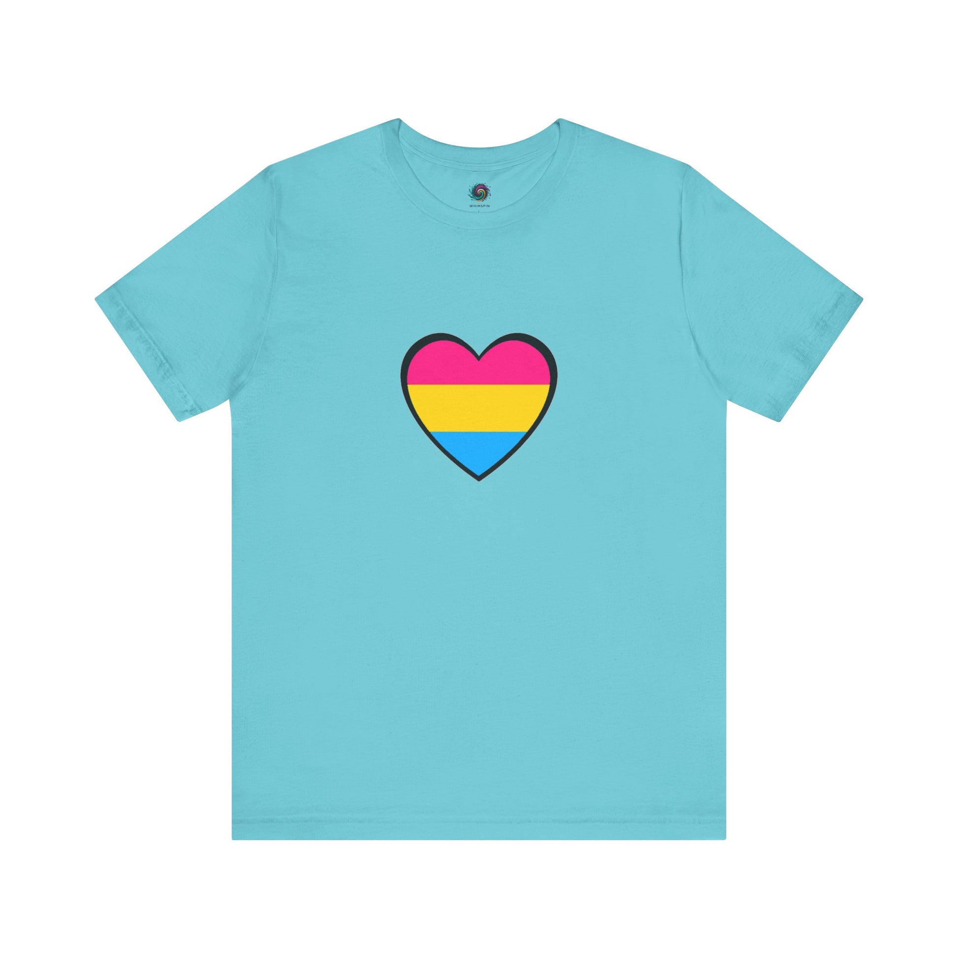 Pansexual Pride Flag Heart Tee – LGBTQ+ Pan Flag Minimalist Shirt - WhimSpin - https://whimspin.com