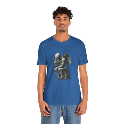 Cthulhu The Thinker Tee – Lovecraftian Parody Shirt