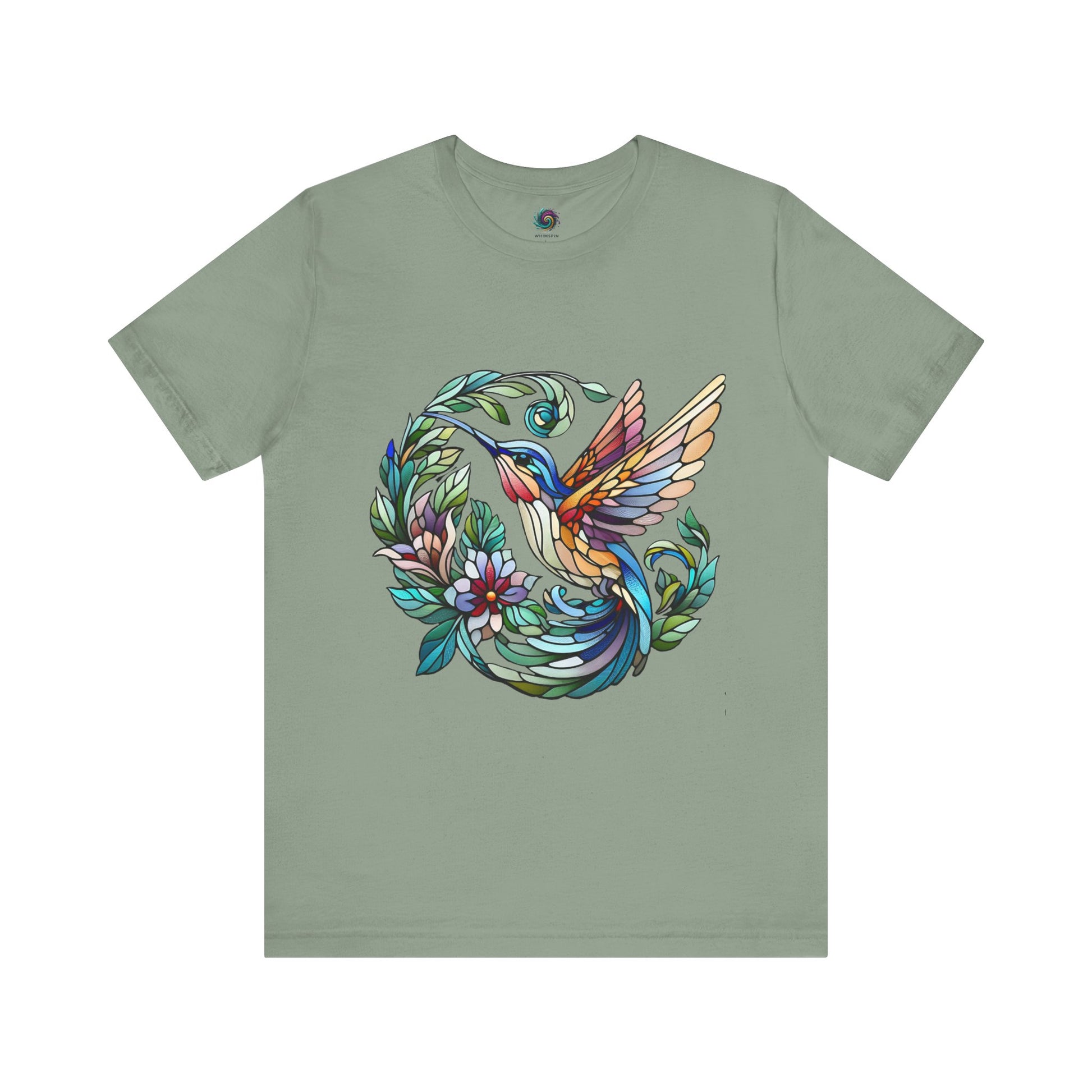 Stained Glass Hummingbird Tee – Vibrant Nature Shirt - WhimSpin - https://whimspin.com
