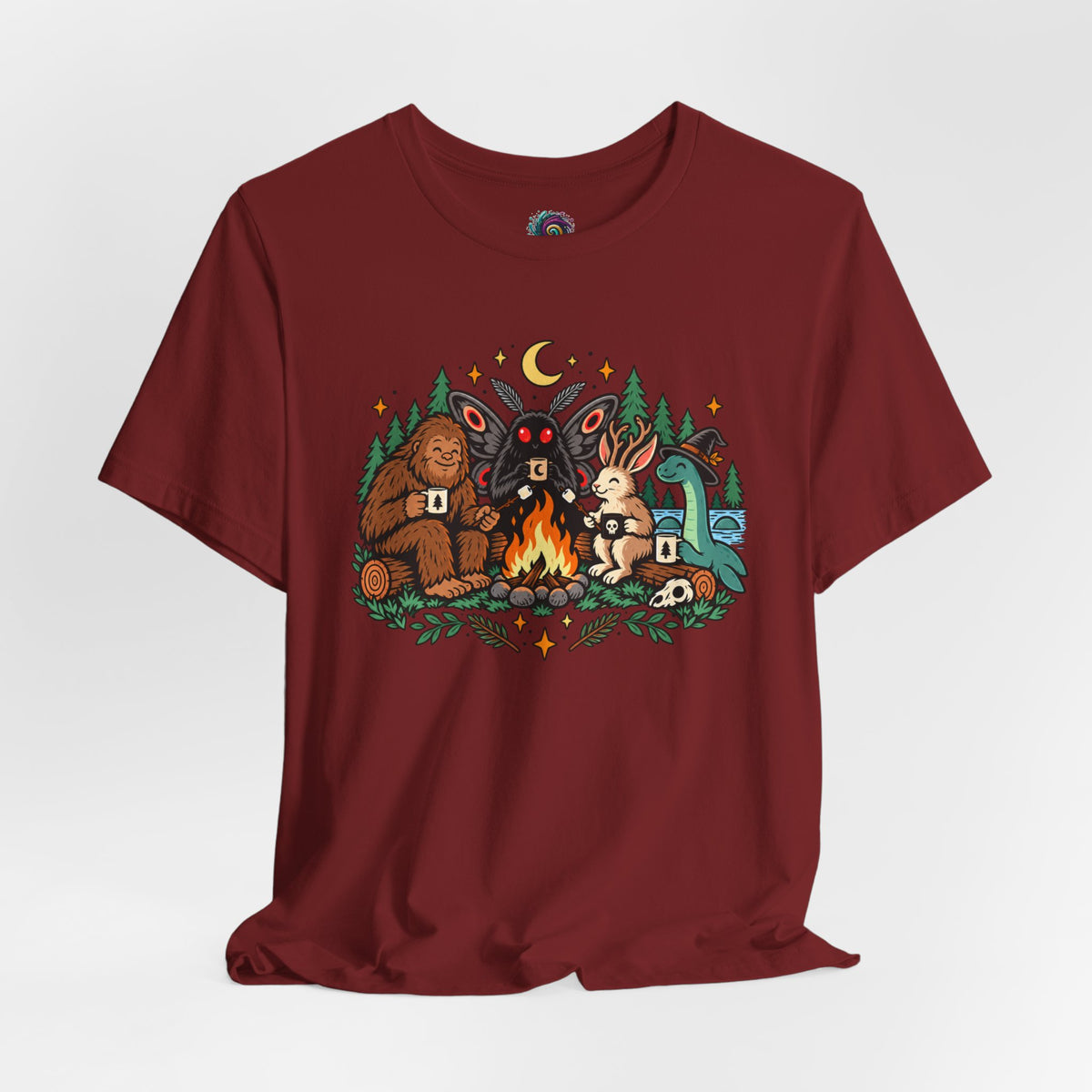 Cryptid Campfire T-Shirt – Bigfoot, Mothman & Nessie Tee